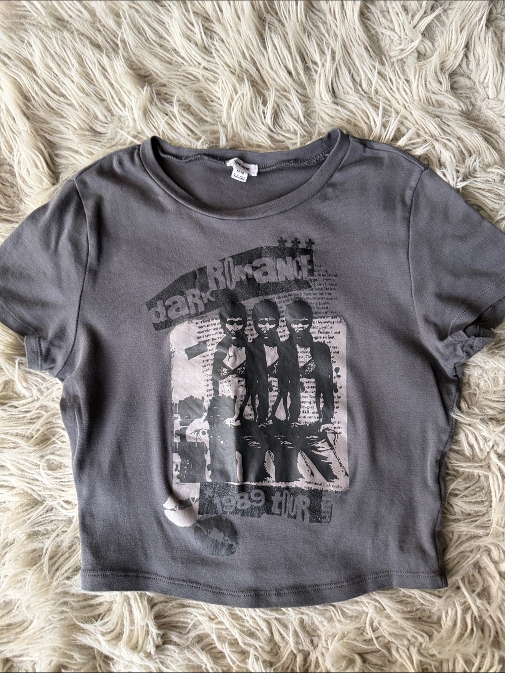 Garage Gray Graphic Crop Top
